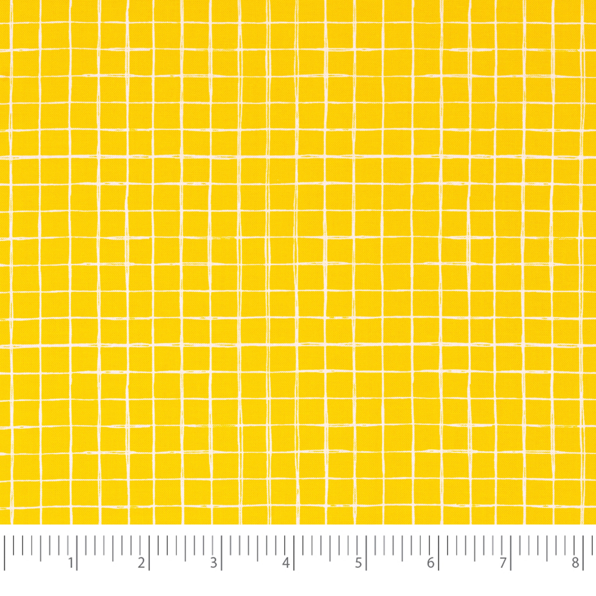 SINGER Yellow Gingham Cotton Fabric